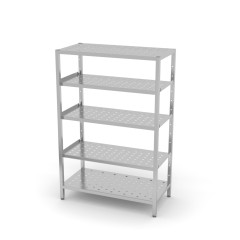 Regał magazynowy, 5 półek perforowanych 400mm